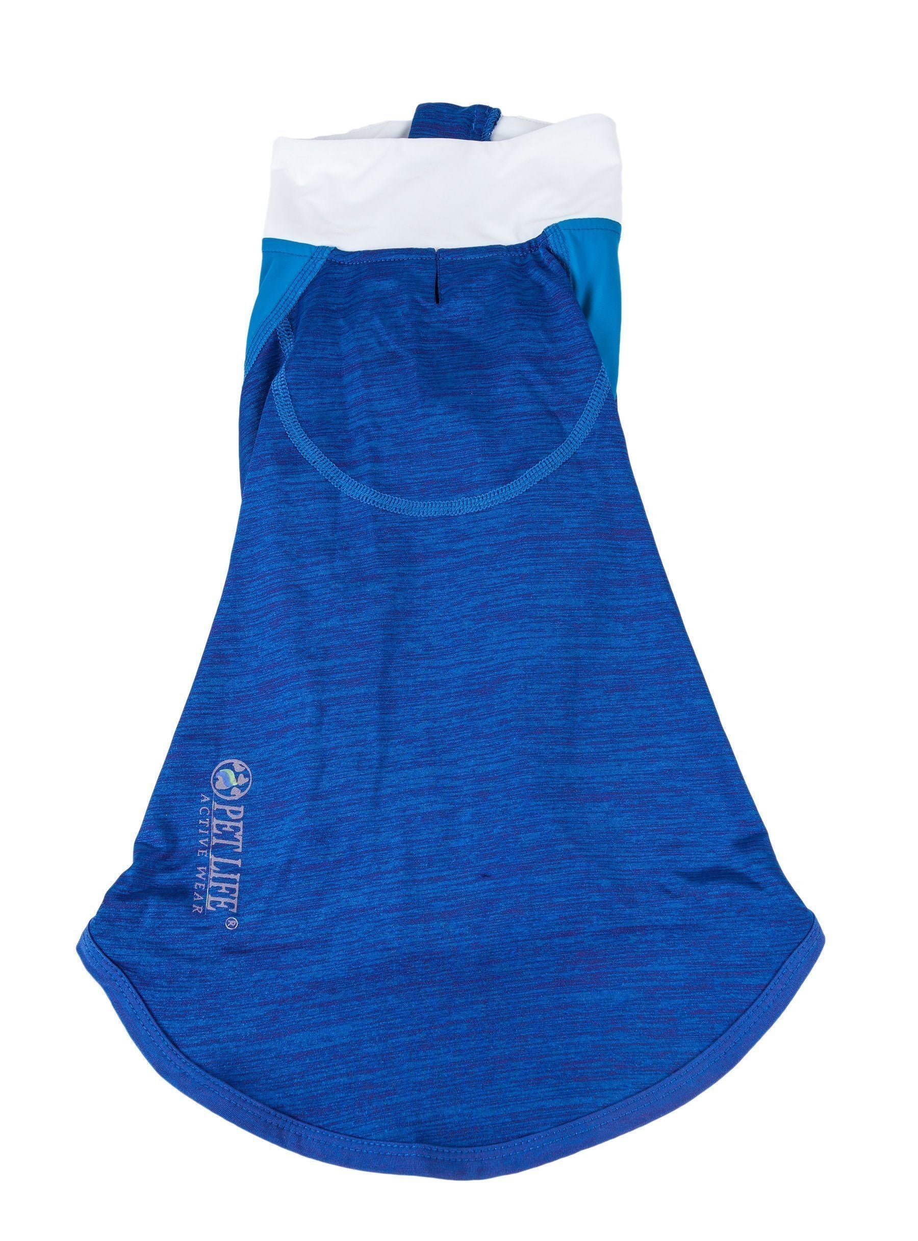 Blue heather dog long-sleeve fitness T-shirt with round neckline and logo