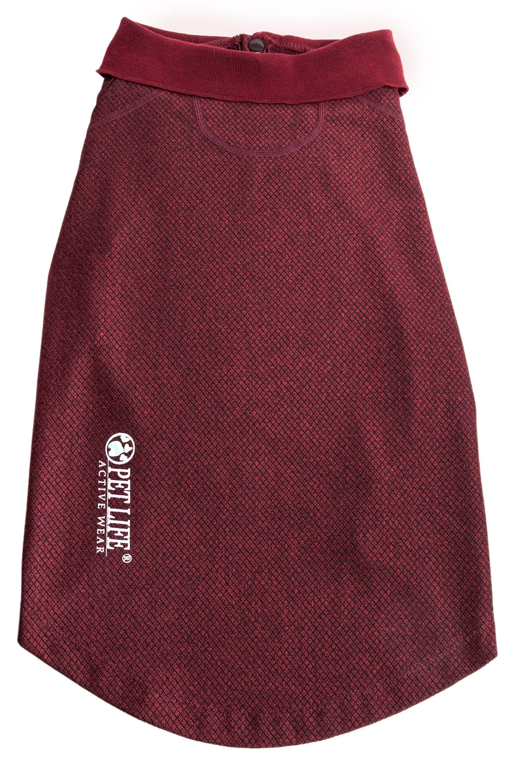 Burgundy dog polo shirt with mesh texture, stretch collar and logo at chest