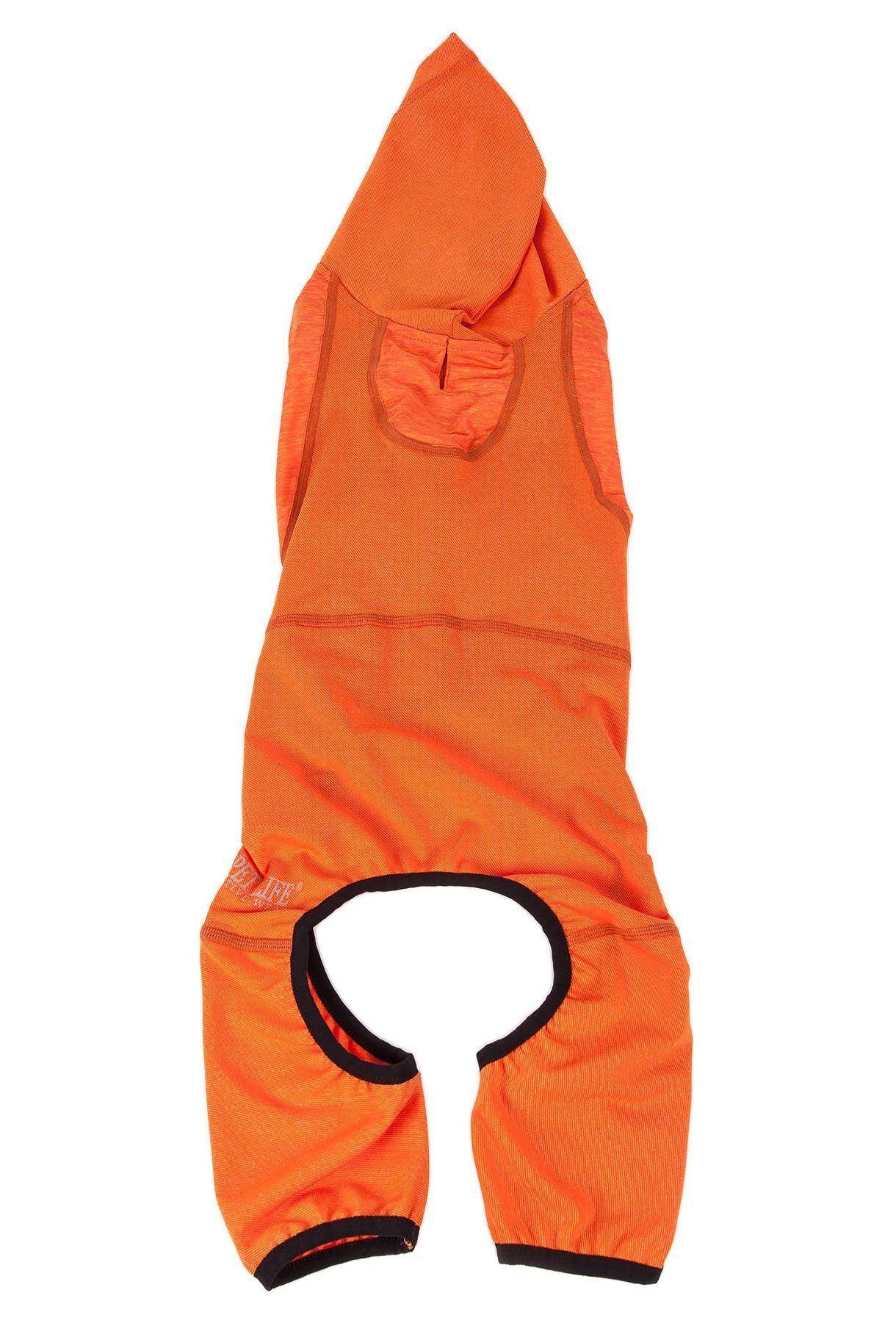 Orange dog hoodie tracksuit with hood and black-trim leg openings