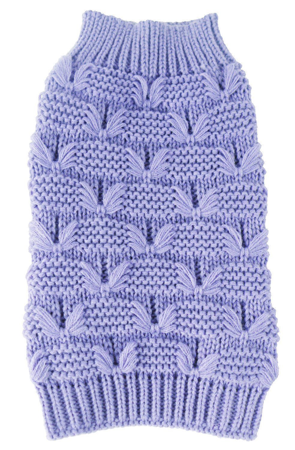 Lavender purple turtleneck sweater knit with textured butterfly motifs