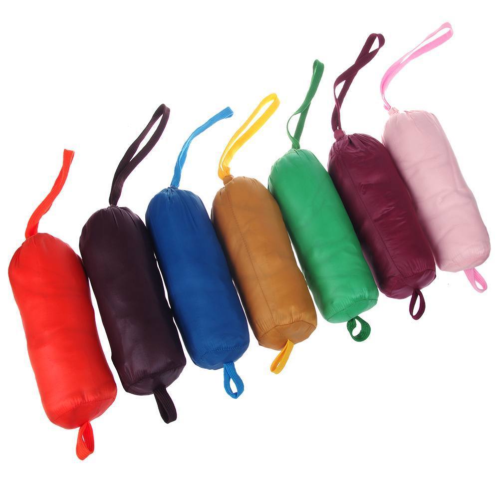 Assorted-color collapsible dog coat hood pouches with drawstring and zipper closure