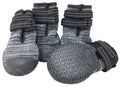 Black/gray dog ankle shoes with textured rubber soles and Velcro straps (set of 4)