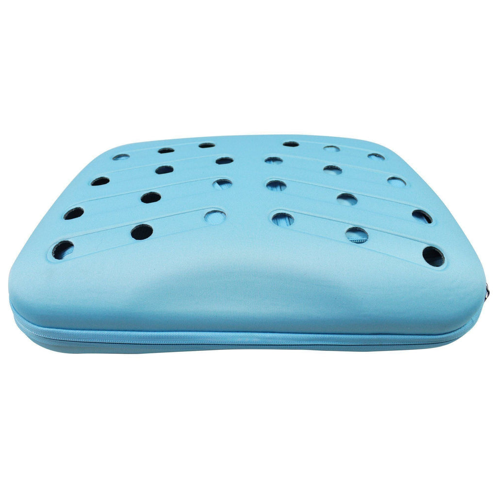 Light blue collapsible pet carrier top lid with round ventilation holes