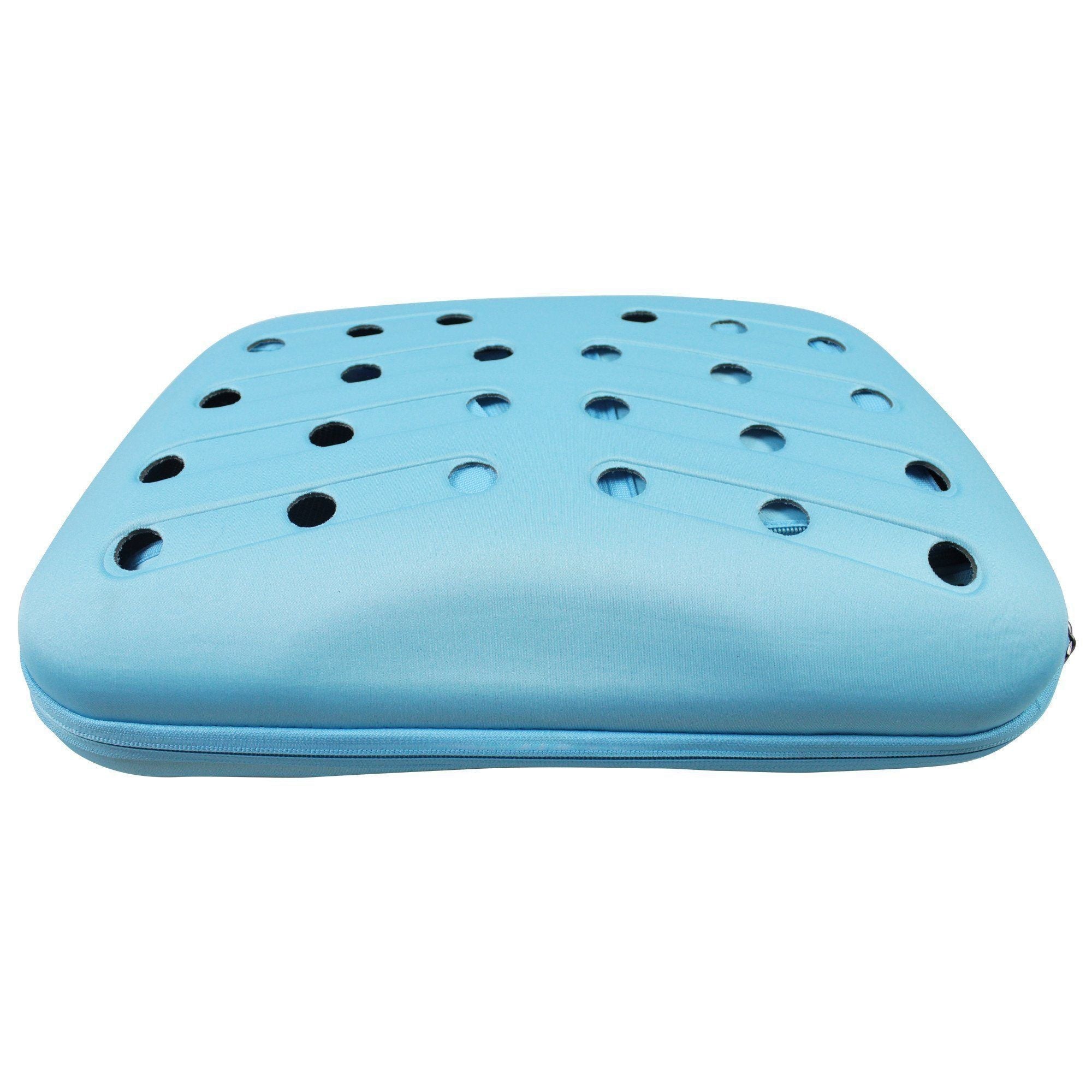 Light blue collapsible pet carrier top lid with round ventilation holes