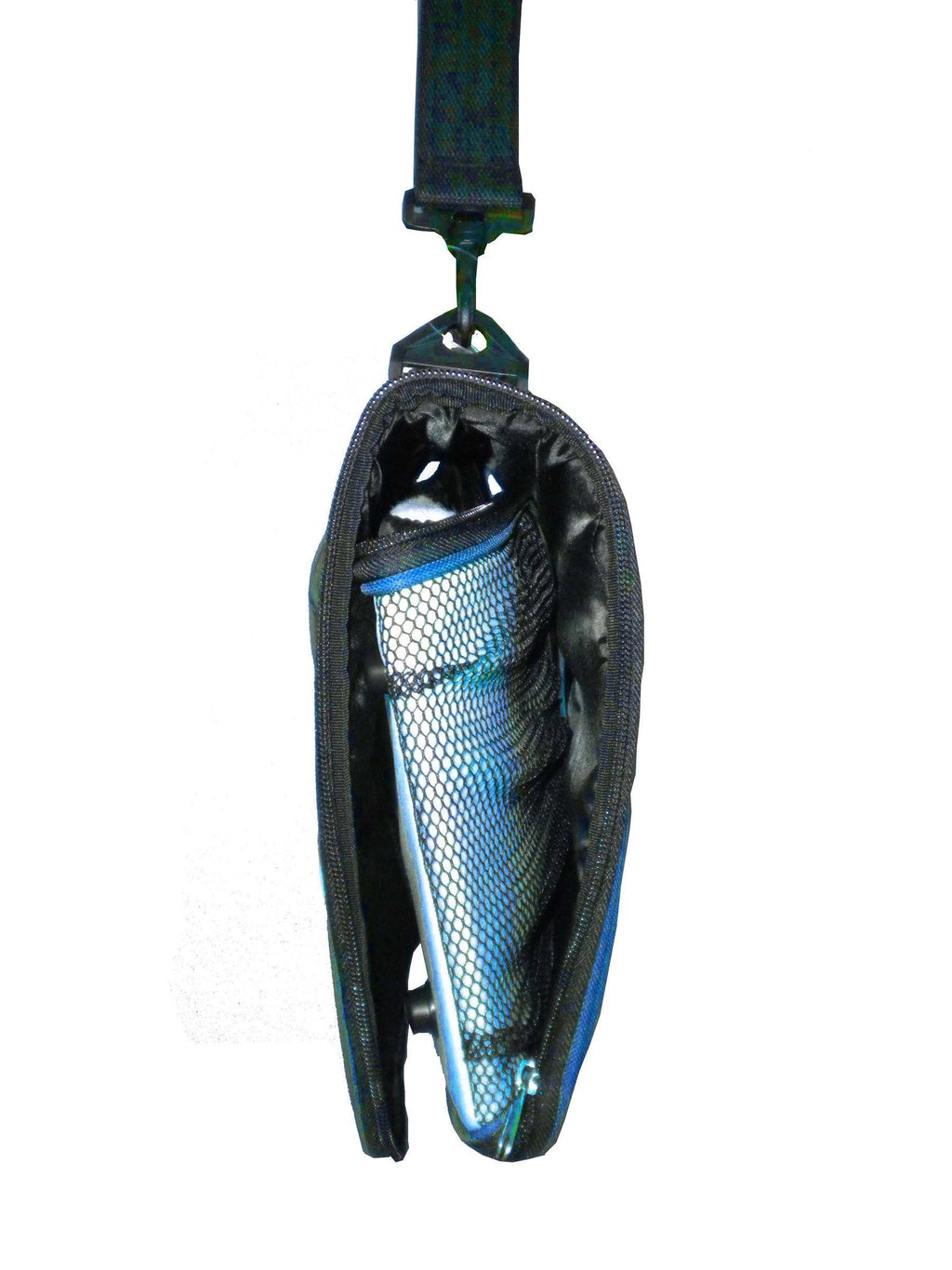 Airline approved foldable pet carrier with blue mesh panel and black reinforced edges