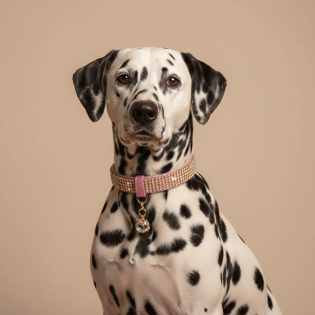 Pink Rhinestone Collar Dalmatian
