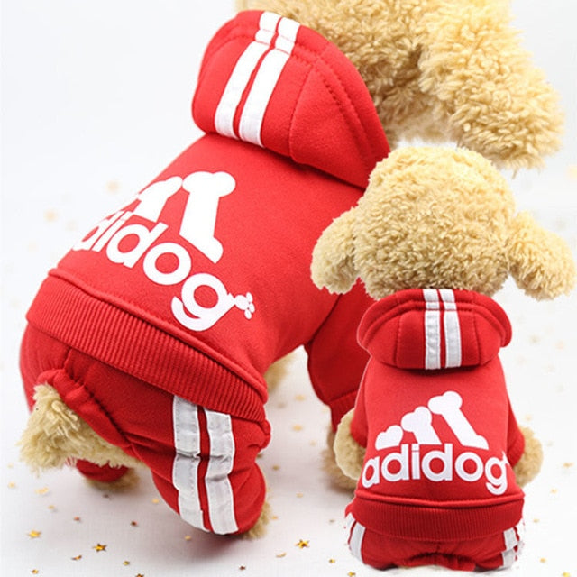 Adidog Four-Leg Tracksuit Hoodie — Sporty Dog Jumpsuit in 7 Colors, Sizes XS–2XL