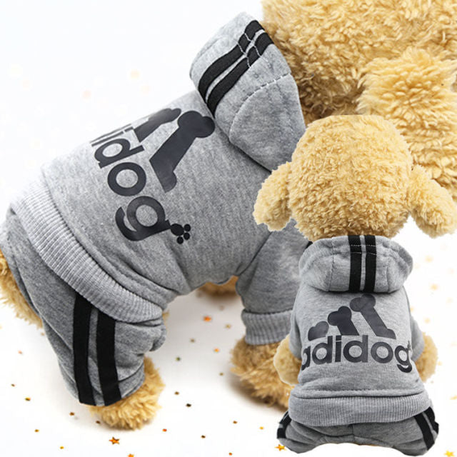 Adidog Four-Leg Tracksuit Hoodie — Sporty Dog Jumpsuit in 7 Colors, Sizes XS–2XL