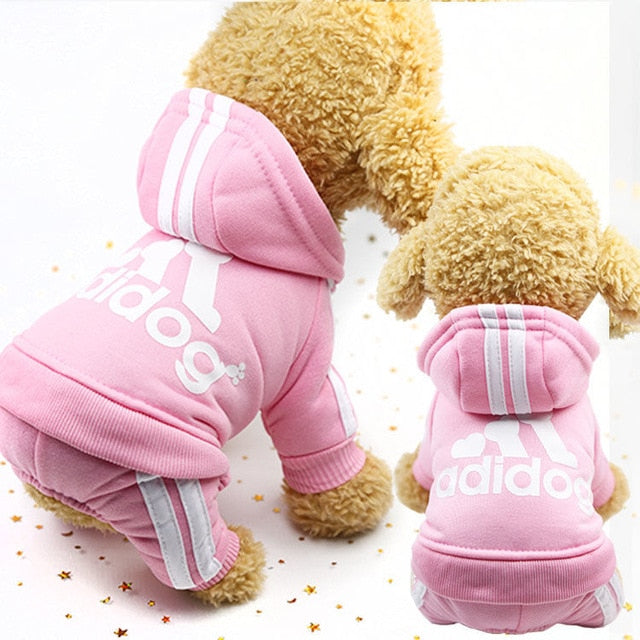 Adidog Four-Leg Tracksuit Hoodie — Sporty Dog Jumpsuit in 7 Colors, Sizes XS–2XL