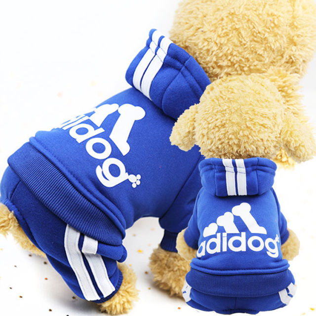 Adidog Four-Leg Tracksuit Hoodie — Sporty Dog Jumpsuit in 7 Colors, Sizes XS–2XL
