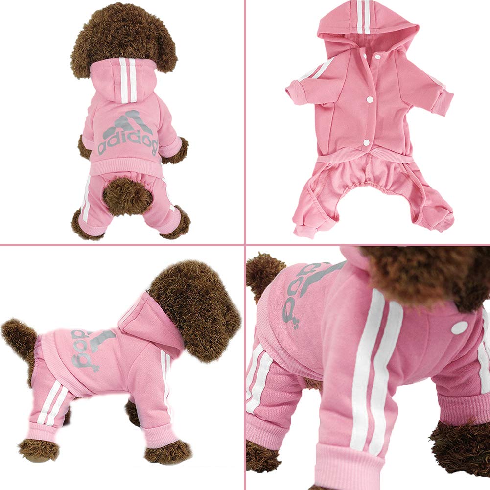 Adidog Four-Leg Tracksuit Hoodie — Sporty Dog Jumpsuit in 7 Colors, Sizes XS–2XL