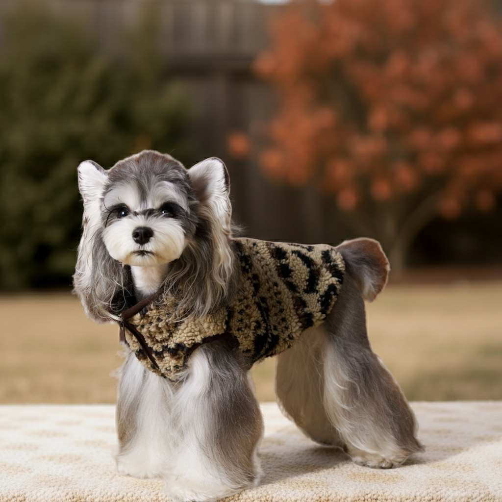 Dog Clothes For Fall And Winter Fair Isle Sleeveless Style Teddy And Shih Tzu