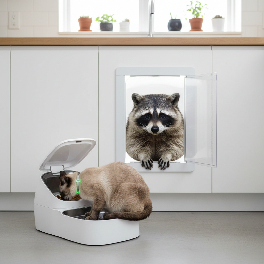 Smart Cat Feeder Collar Recognition — Raccoon Locked Out