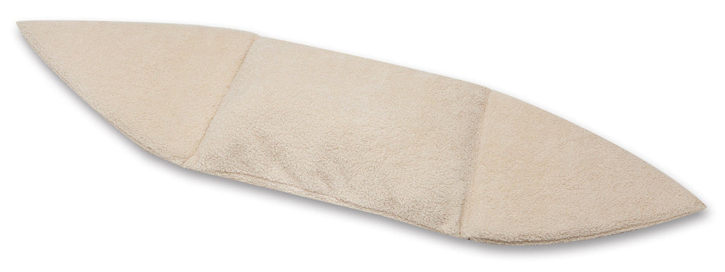 Beige foldable cat bed cushion panel with smooth fabric surface