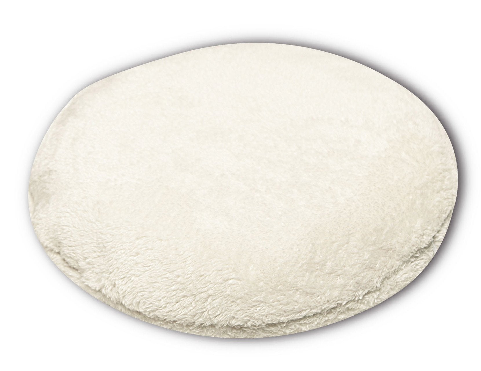 Light cream plush round cushion pad for cat bed