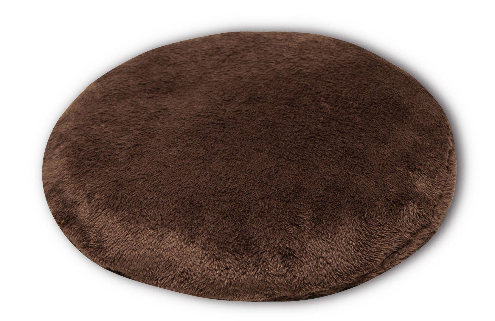 Brown plush round cushion pad for cat bed