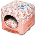 Touchdog Floral-Galoral 2-in-1 Collapsible Dog & Cat Bed House — Converts to Mini Indoor Pet House, 3 Colors