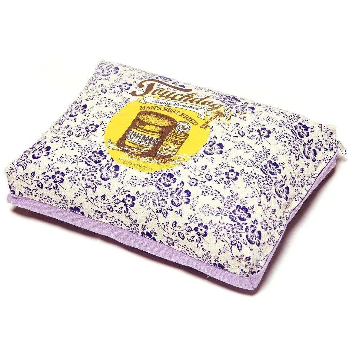 Touchdog Floral-Galoral Vintage Floral Rectangular Designer Dog Bed — Washable Poly-Fill, M & L, 3 Colors