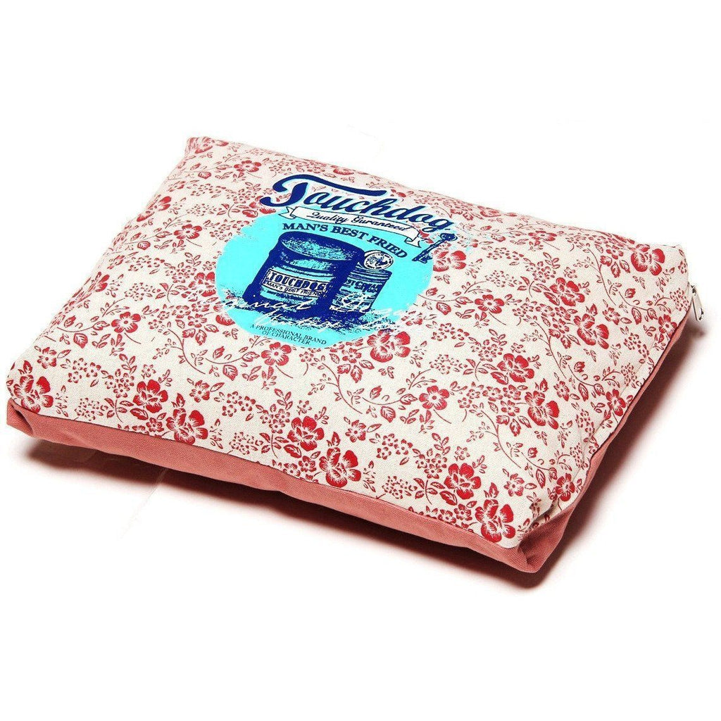 Touchdog Floral-Galoral Vintage Floral Rectangular Designer Dog Bed — Washable Poly-Fill, M & L, 3 Colors