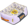 Touchdog Floral-Galoral Vintage Floral Rectangular Designer Dog Bed — Washable Poly-Fill, M & L, 3 Colors
